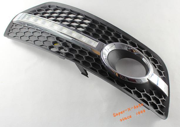 Chrome Honey Comb Style Fog Grill LED Daytime Running Lights DRL for Audi Q5 , US $154.99, image 2