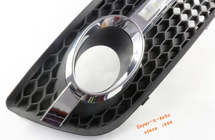 Chrome Honey Comb Style Fog Grill LED Daytime Running Lights DRL for Audi Q5 , US $154.99, image 3