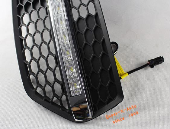 Chrome Honey Comb Style Fog Grill LED Daytime Running Lights DRL for Audi Q5 , US $154.99, image 4