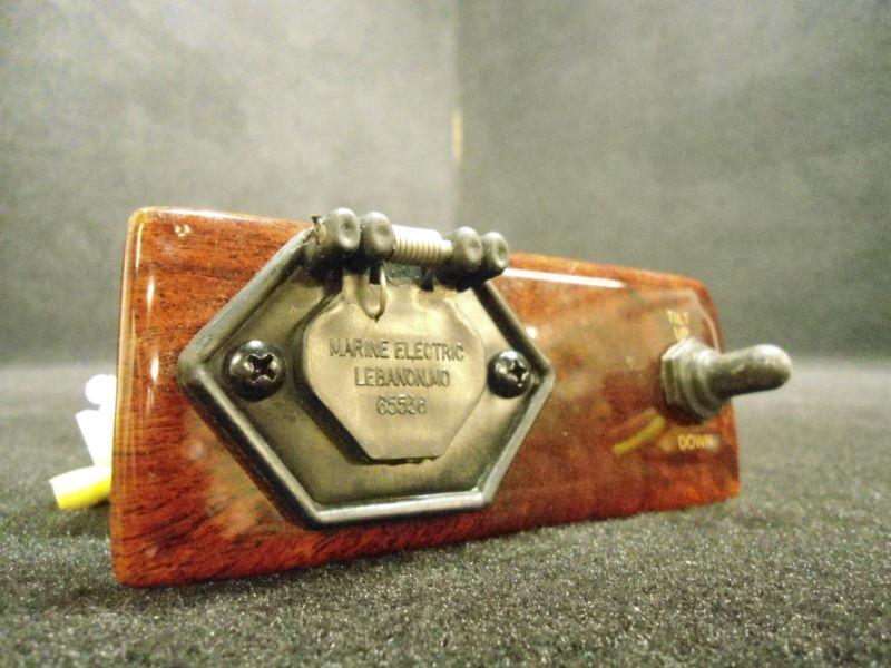 Brown wood 5" x 2" trolling outlet with tilt switch boat dash panel # 2