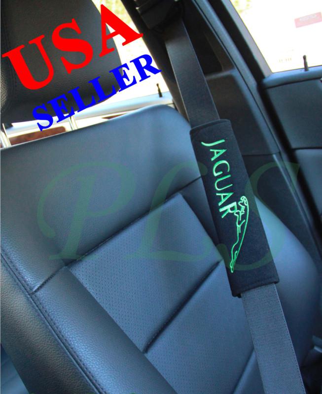 Sell Jaguar Seat Belt Cover Shoulder Pads Black Cushion Pair in