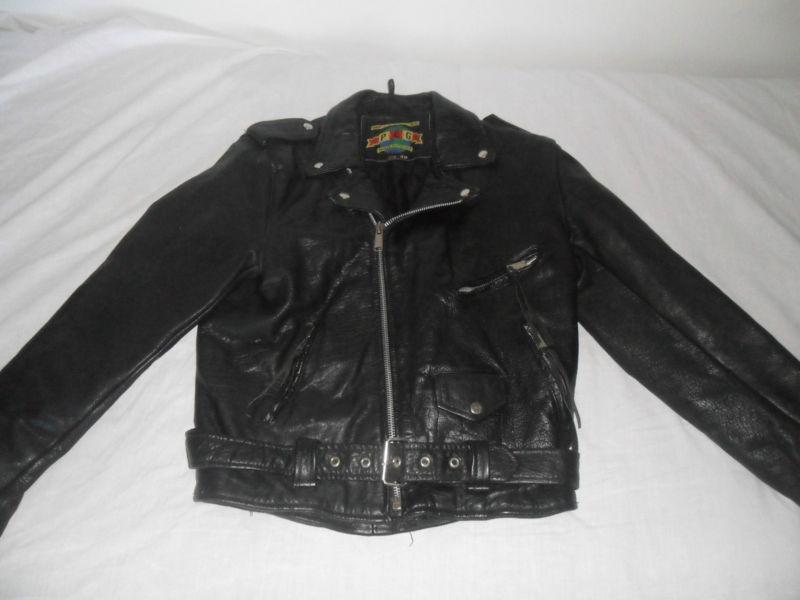 Men’s leather motorcycle jacket plg putman leather gold size 40 lightly used