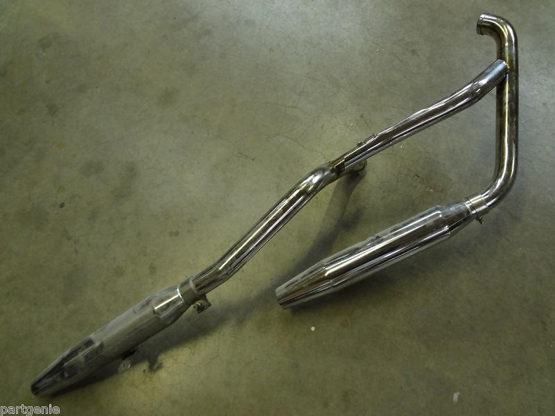 Sell HARLEY DAVIDSON EXHAUST SYSTEM HEADER MUFFLERS STOCK CHROME PIPES