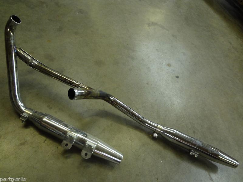 Sell HARLEY DAVIDSON EXHAUST SYSTEM HEADER MUFFLERS STOCK CHROME PIPES