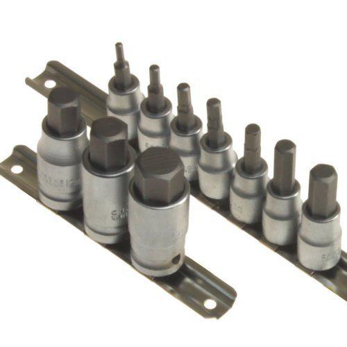 10 pc pro metric hex bit socket set heavy duty crv new