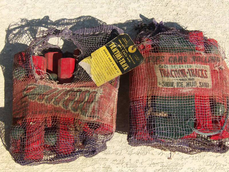 Vtg ceco auto tire wooden traction tracks ~ snow, ice, mud, sand 