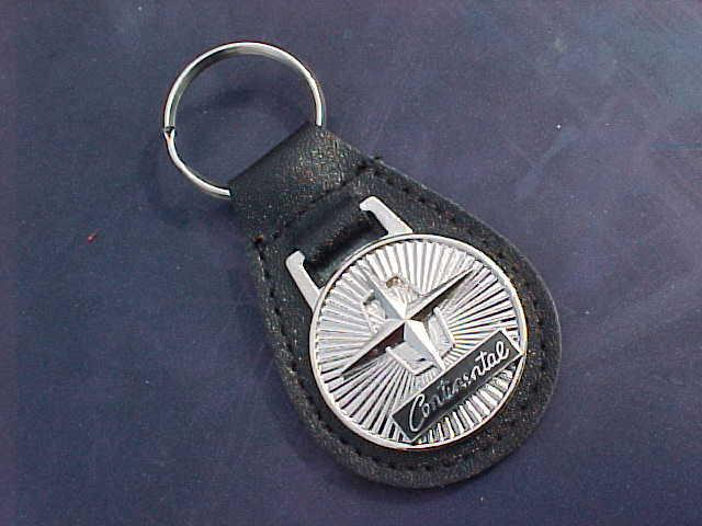 Lincoln continental classic collector car silver star leather key fob mint nice