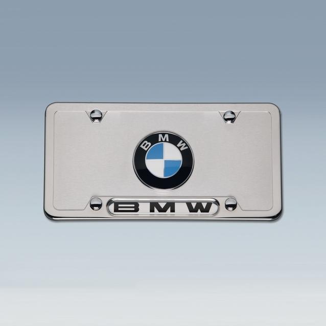 Bmw marque plate and license plate frame combo