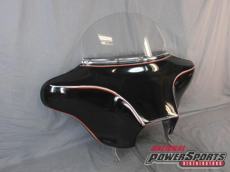 Harley flstc softail fiberglass batwing front fairing with stereo system 1011314