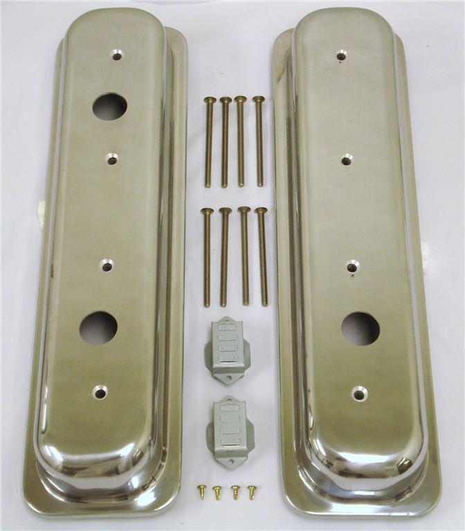 Chevy polished aluminum valve covers center bolt vortec