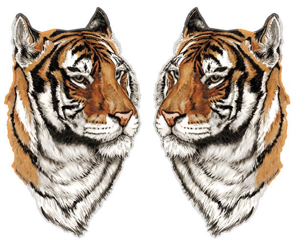 Tiger decal set 3"x1.7" cat bengal siberian car vinyl bumper sticker zu1