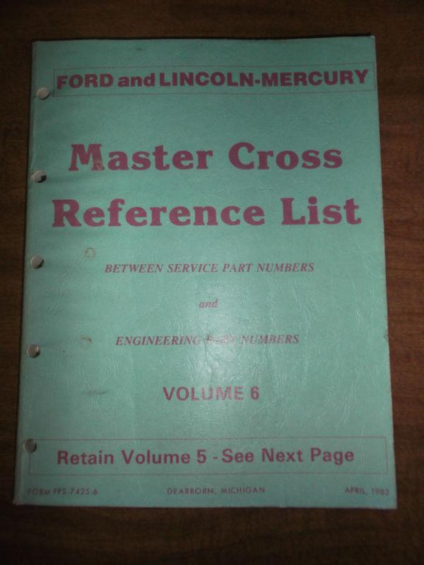 Purchase Ford Lincoln Mercury Master Cross Reference Parts List Catalog