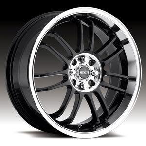 18" msr 086 4x4.25 & 225-40-18 tires mystique contour focus black wheels rims