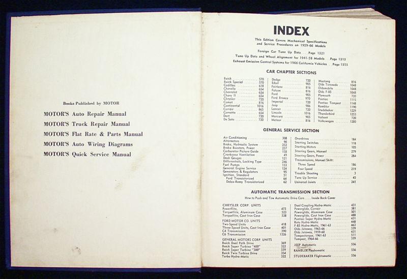 Sell MOTOR'S AUTO REPAIR MANUAL 1959 1966 29th EDITION in Mukwonago