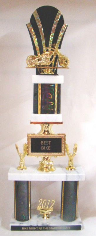 Bike show trophy - 23" double column trophy - free engraving