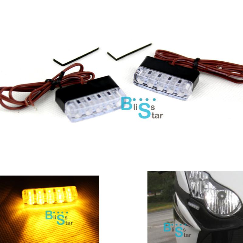 Yello led motorcycle turn signals blinker front rear foot peg light faring flush