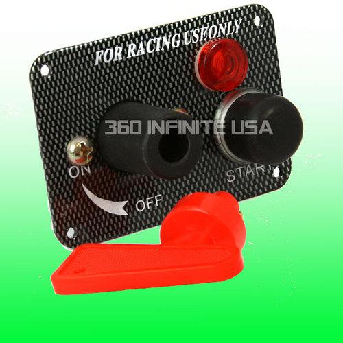 Battery quick disconnect cut off kill switch + start switch + red led