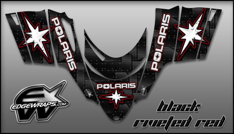 Polaris dragon,shift,rmk, i.q.,switchback graphics kit - black riveted red