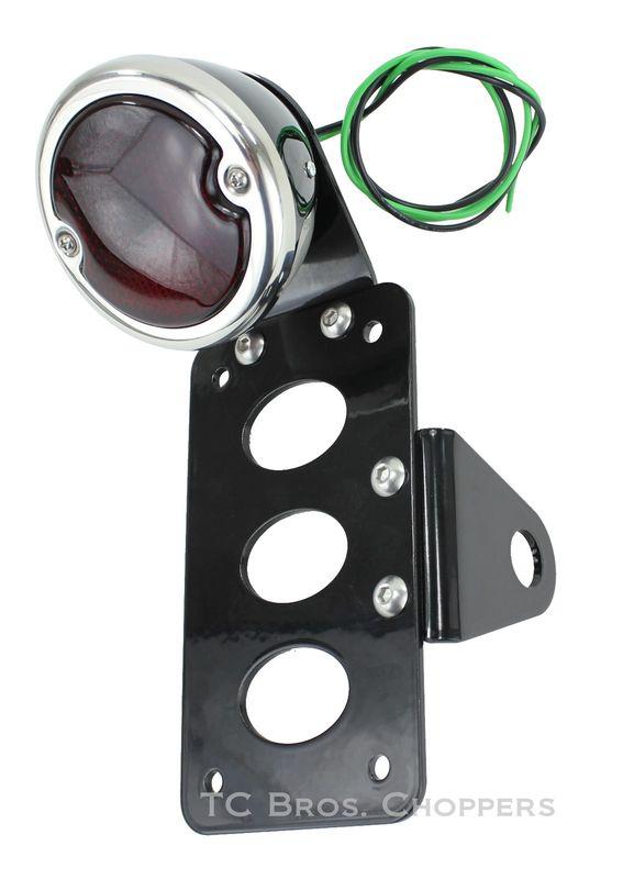 Black 33 ford side mount license plate bracket sportster xs650 chopper hardtail