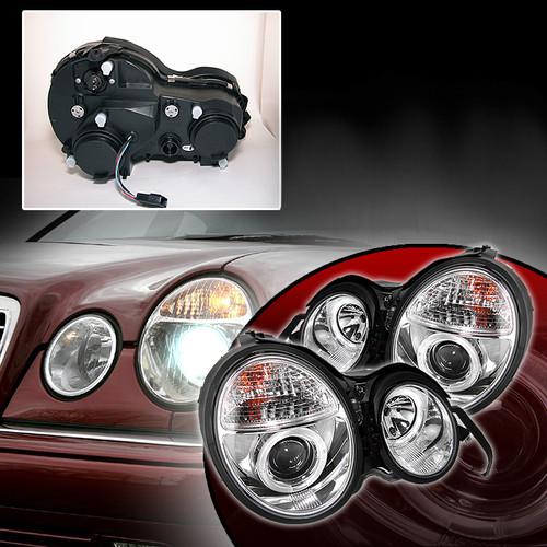 1996-1999 MERCEDES BENZ W210 E-CLASS TWIN HALO PROJECTOR HEADLIGHTS HEAD LIGHTS, US $202.99, image 2