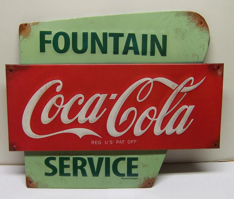 Coca cola fountain service metal sign rc 7up coke sign fanta sunkist layered 