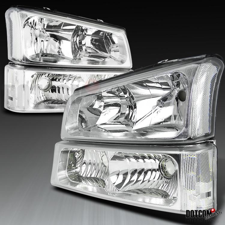 2003-2006 chevy silverado crystal headlights w/bumper lamps
