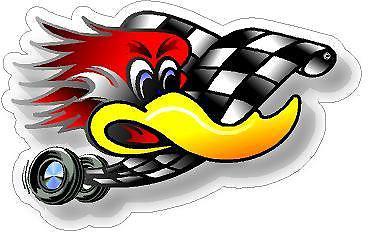 1 - 4" hot rod rat rod ready freddy decal sticker dragster racing flag car 704