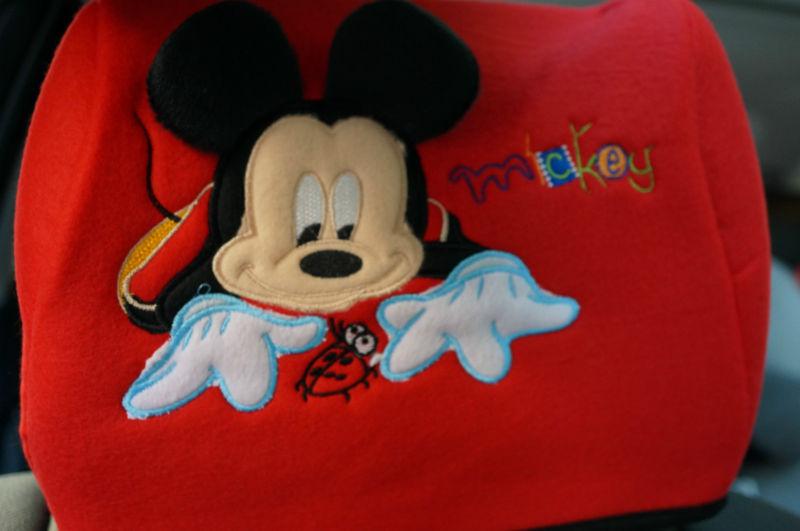 Disney mickey mouse car accessory (spider) : car headrest cover 2 pcs