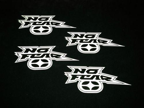 4x no fear stickers decals (black & white)