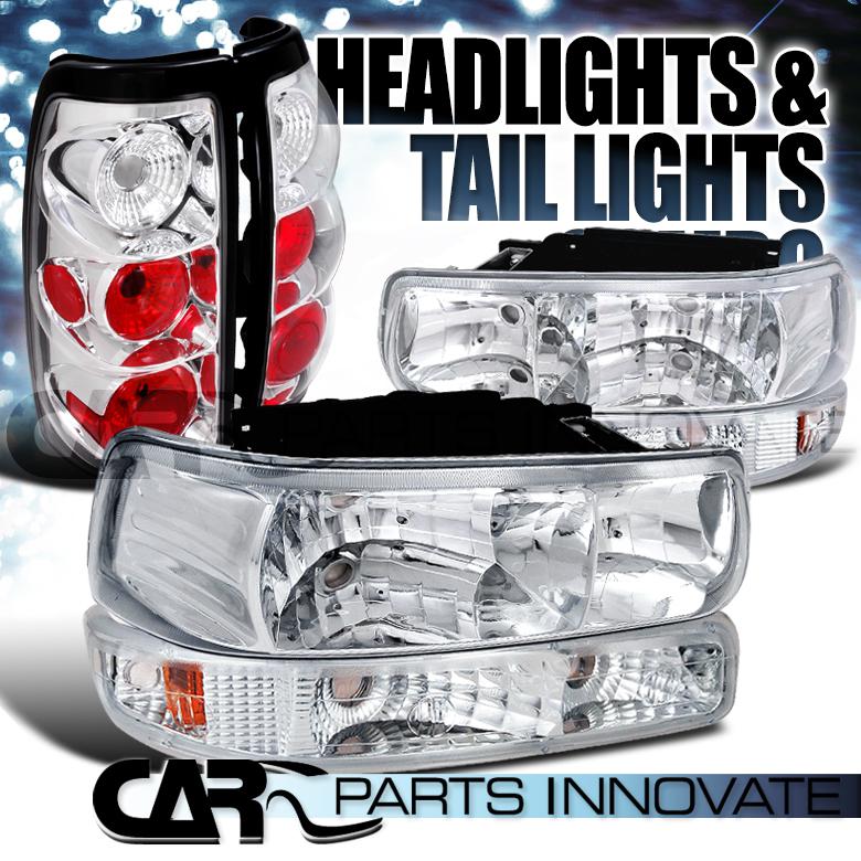 Sell 9902 SILVERADO FLEETSIDE CHROME HEADLIGHTS+BUMPER LAMPS+CLEAR