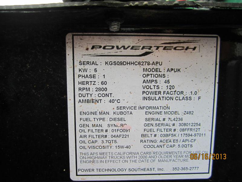 PowerTech APU Unit for Semi Truck - 30 Hours!!, US $3,500.00, image 2