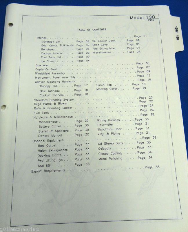Sell Vintage Coablt 220 Boat Parts Book Diagrams & Part Numbers for