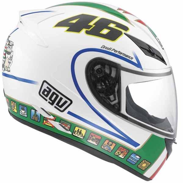 AGV K3 Icon 46 Valentino Rossi Motorcycle Helmet White Red Green All Sizes, US $219.95, image 3