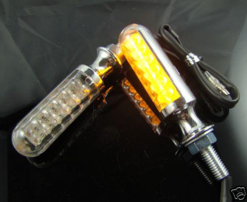 Hot 2x motorcycle amber 12 led turn signals signal lights 