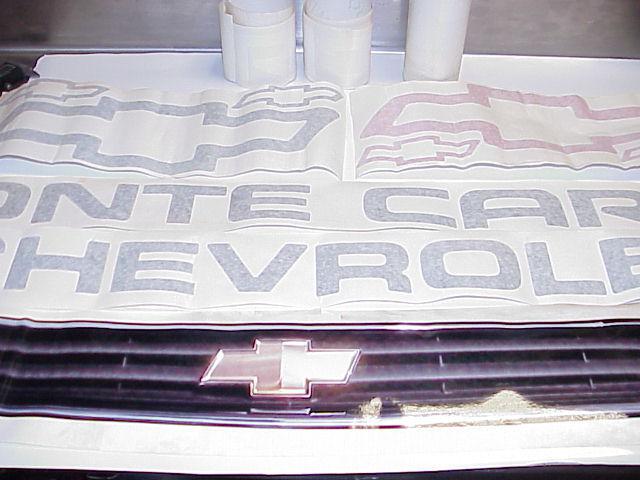 Chevrolet monte carlo (nose only)  decals/stickers from a nascar race team l@@k
