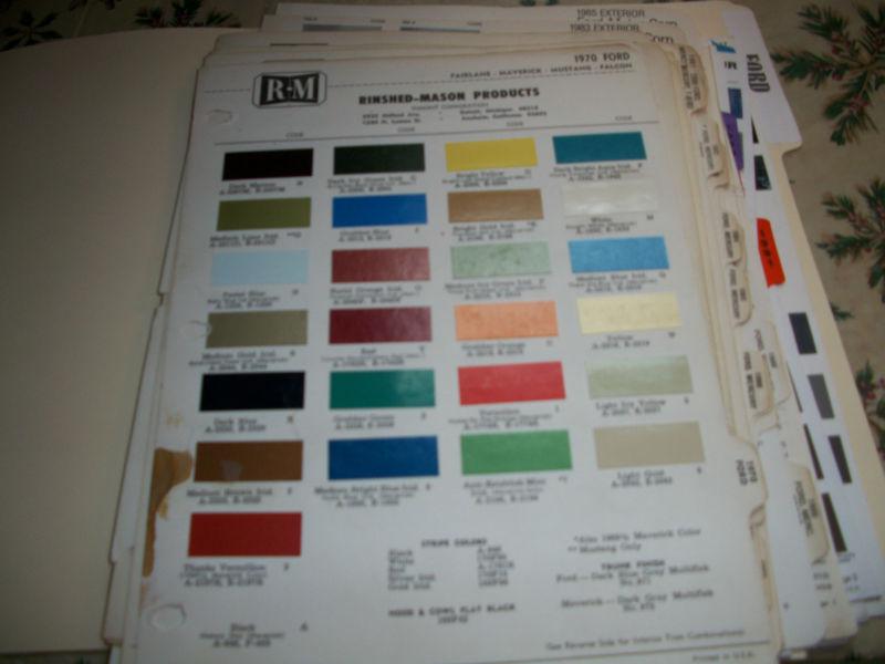 Lot of 35  paint chip charts 1970s 1980 fords