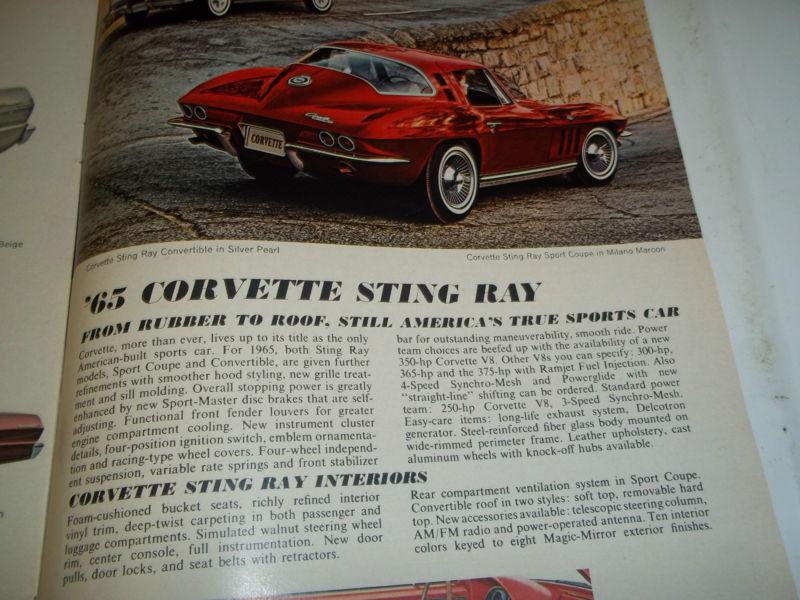 Sell 1965 CHEVROLET BROCHURE CATALOG NICE! in Pinellas Park, Florida
