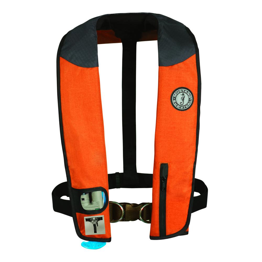 Mustang deluxe adult inflatable - automatic w/harness - universal - royal/black/