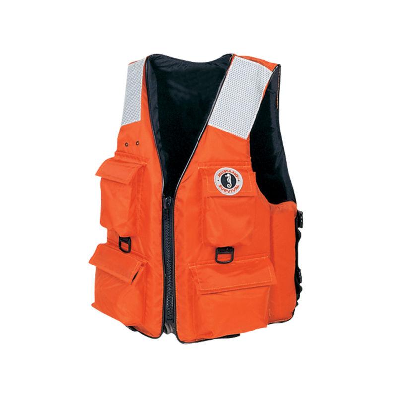 Mustang 4-pocket flotation vest - lg mv3128t2-l-or