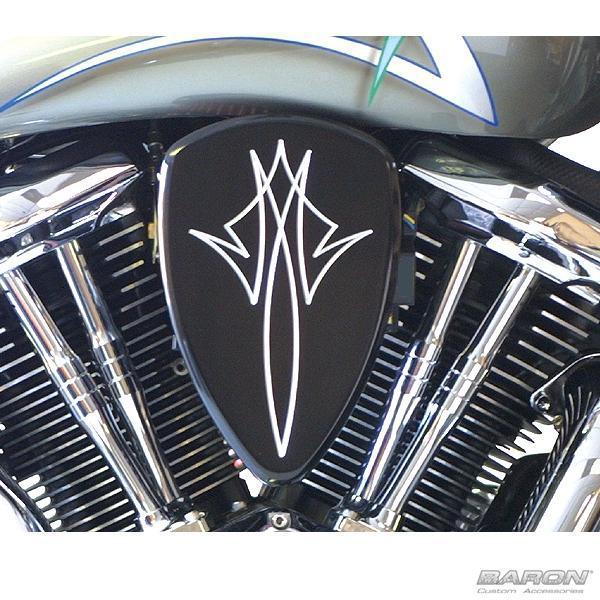 Baron big air cleaner kit pinstripe blk fits kawasaki vulcan 900 custom 07-13