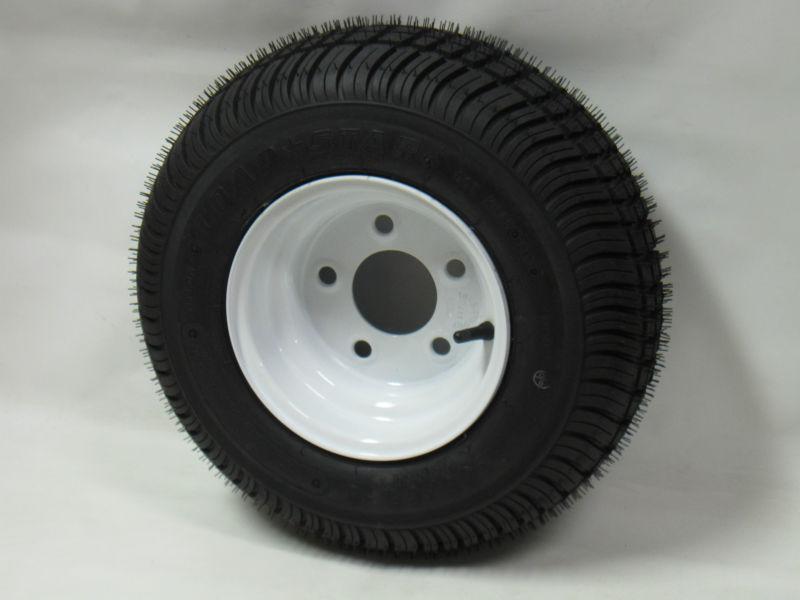 165/65-8 lrb 4 pr bias trailer tire on 8" 5 lug white trailer wheel 16.5x6.50-8