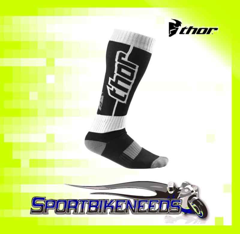 Thor 2012 mx youth socks black white motocross 1-6