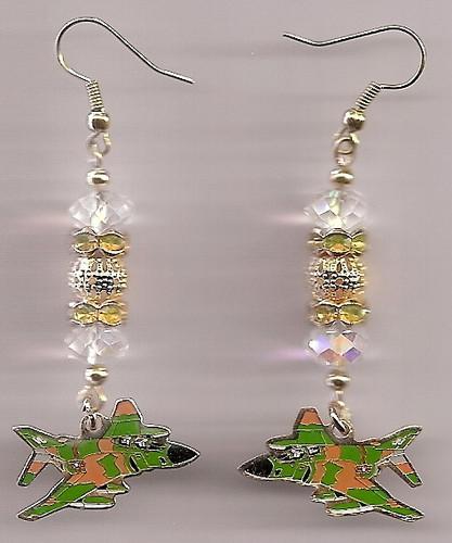 F4 phantom airplane aircraft aviation jewelry chandelier dangel earrings  #1