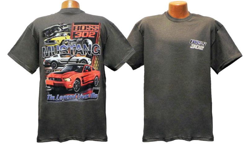 Ford mustang 2012 1970 boss 302 the legend lives on gray t-shirt - 2x