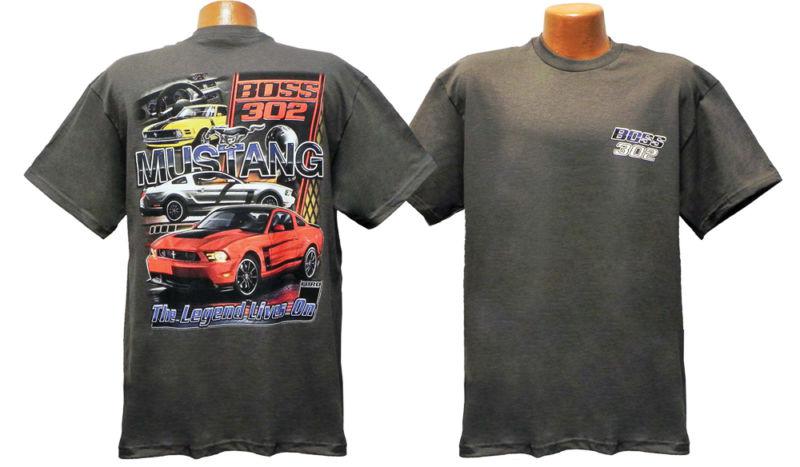 Ford mustang 2012 1970 boss 302 the legend lives on gray t-shirt - 2x