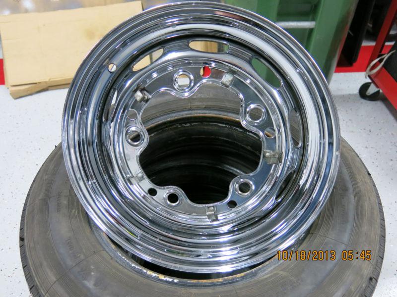 Porsche 356 drum brake chrome wheels-5 1/2x15-set of 4-nice condition