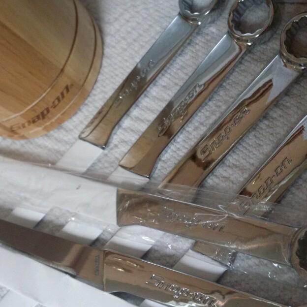 Purchase NEW SNAPON TOOLS 6 PC BOX WRENCH WOODEN BLOCK STAINLESS STEEL