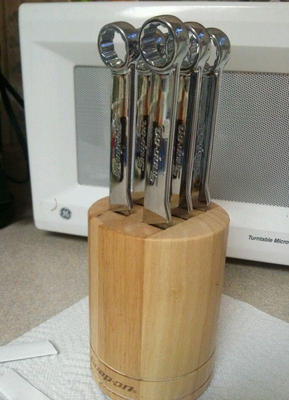 Purchase NEW SNAPON TOOLS 6 PC BOX WRENCH WOODEN BLOCK STAINLESS STEEL