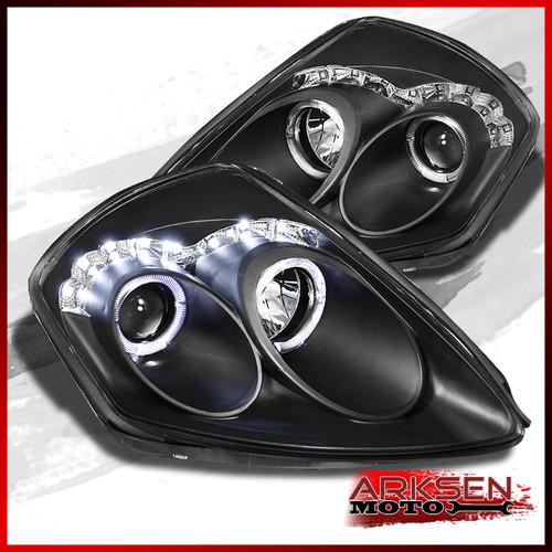00-05 mitsubishi eclipse dual halo black projector drl led headlights lamp pair