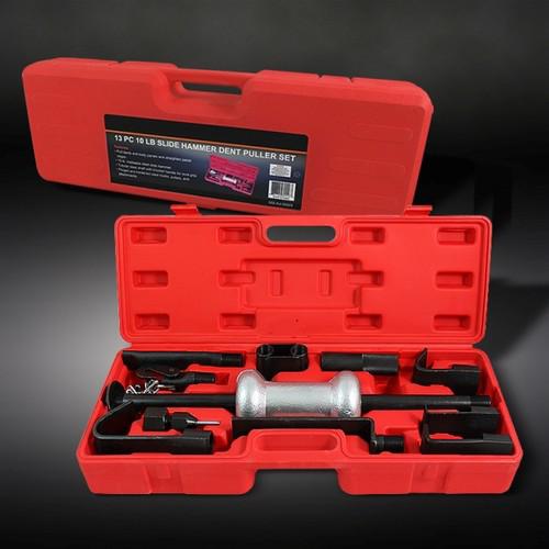 13pcs auto body dent puller repair kit w/10lb puller extractor slide hammer case